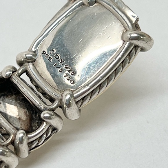 David Yurman Diamond Chatelaine Linear Bracelet .925/18K Yellow Gold $3650 - Picture 4 of 9